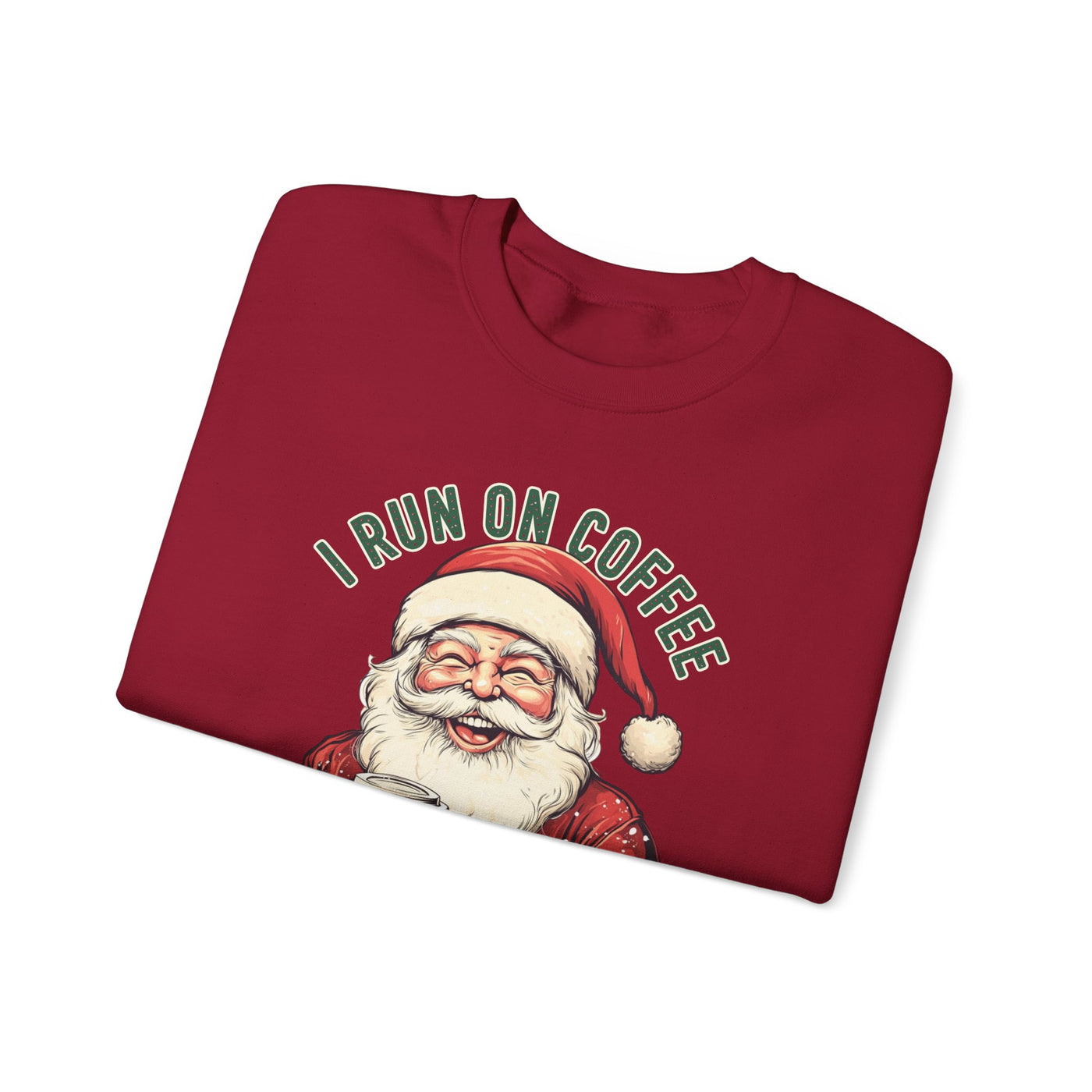 I RUN ON COFFEE AND CHRISTMAS CHEER SWEATSHIRT (GILDAN)