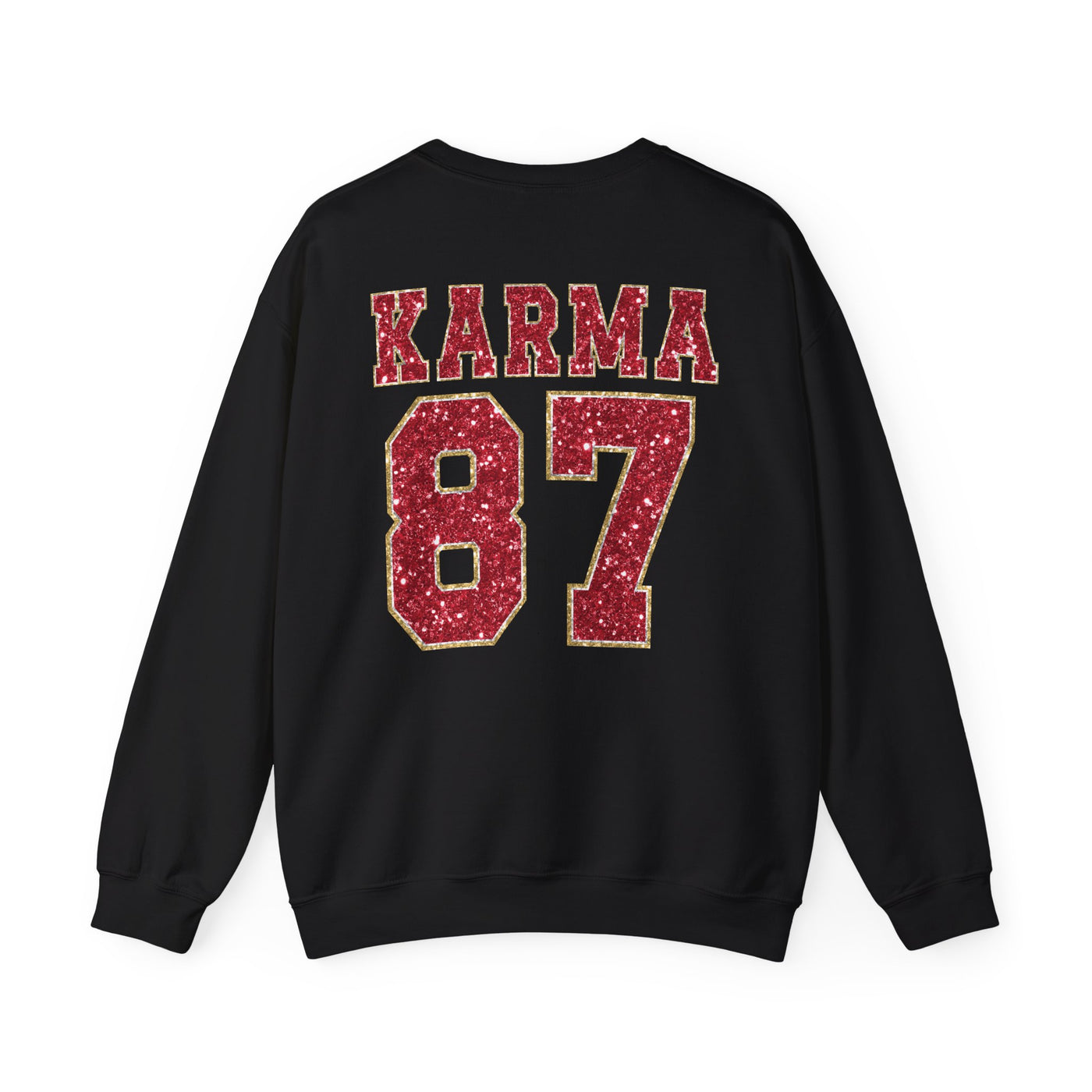 87 Karma 2 Sided Print Glitter Sweatshirt (GILDAN)