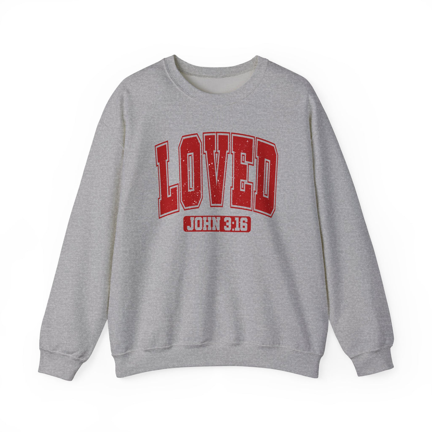 Loved John 3:16  Distressed Graphic Sweatshirt (GILDAN)