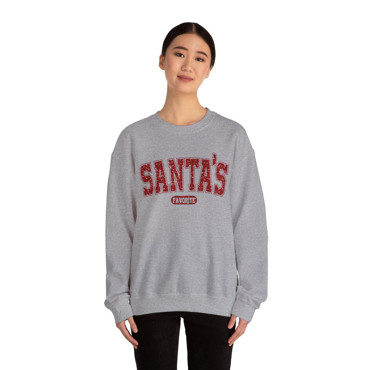 GLITTERY SANTA'S FAVORITE SWEATSHIRT (GILDAN)