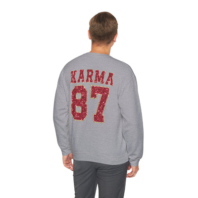 87 Karma 2 Sided Print Glitter Sweatshirt (GILDAN)