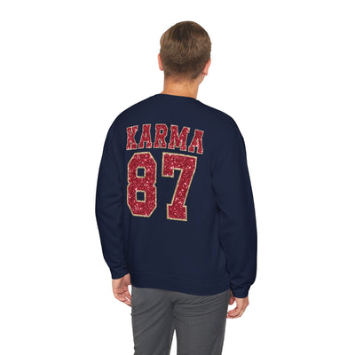 87 Karma 2 Sided Print Glitter Sweatshirt (GILDAN)