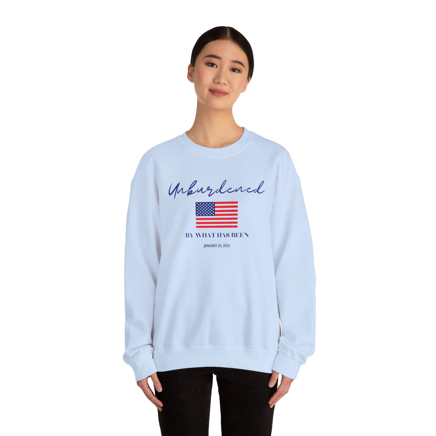 OFFICIALLY UNBURDENED BY WHAT HAS BEEN FLAG SWEATSHIRT (GILDAN)