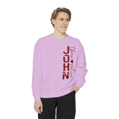 FOR GOD SO LOVED THE WORLD 2 SIDED PRINT SWEATSHIRT(COMFORT COLORS)