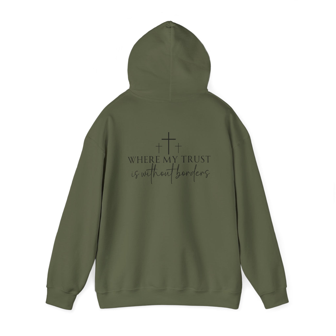 SPIRIT LEAD ME WHERE MY FAITH IS WITHOUT BORDERS HOODIE - 2 SIDED PRINT (Gildan)