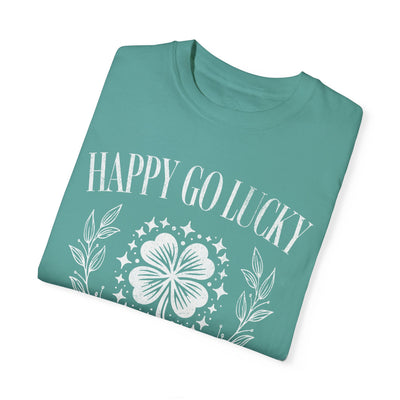 Happy Go Lucky Social Club T-shirt - distressed (COMFORT COLORS)