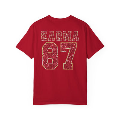 87 Karma 2 Sided Print Glitter T-shirt (Comfort Colors)