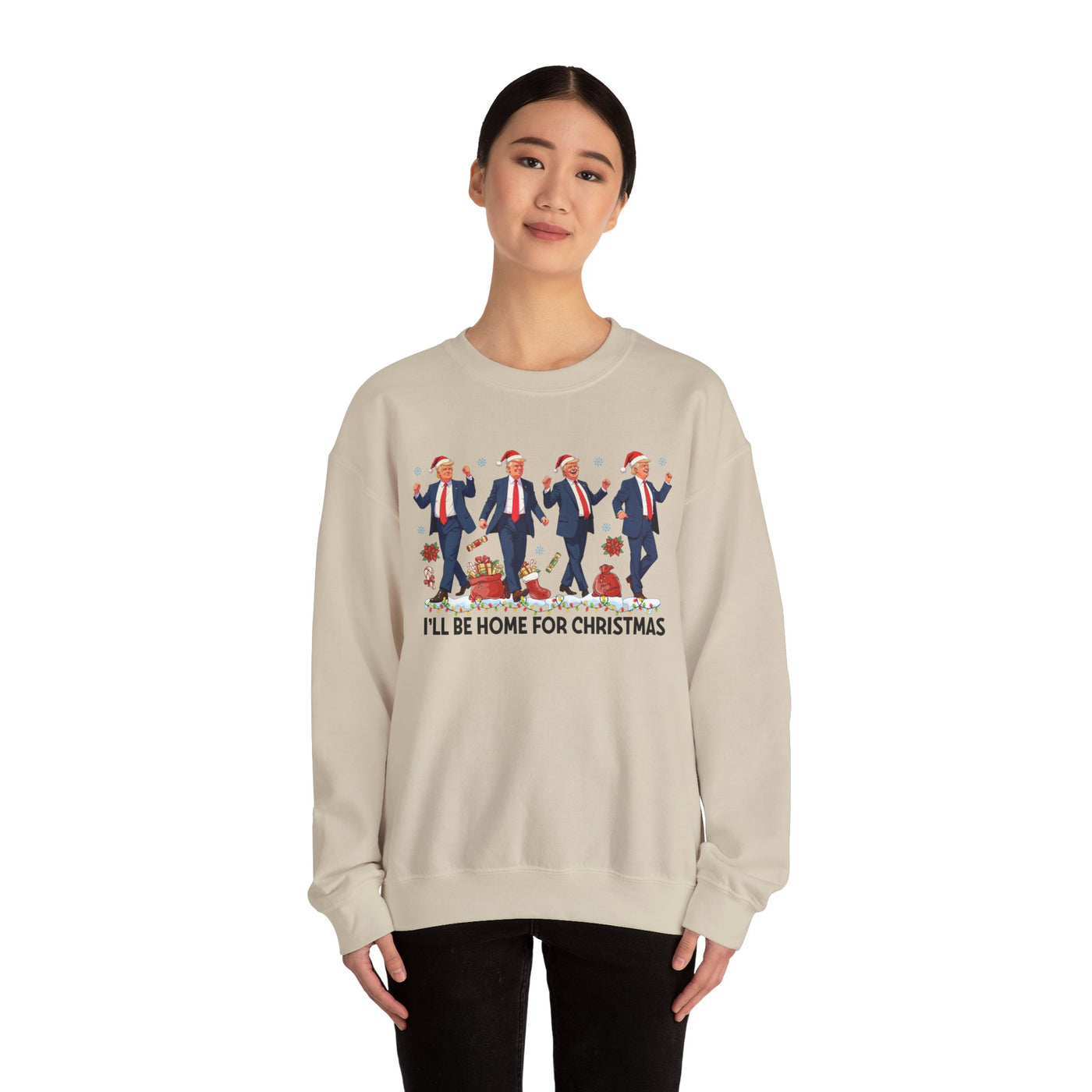 I'LL BE HOME FOR CHRISTMAS SWEATSHIRT (GILDAN)