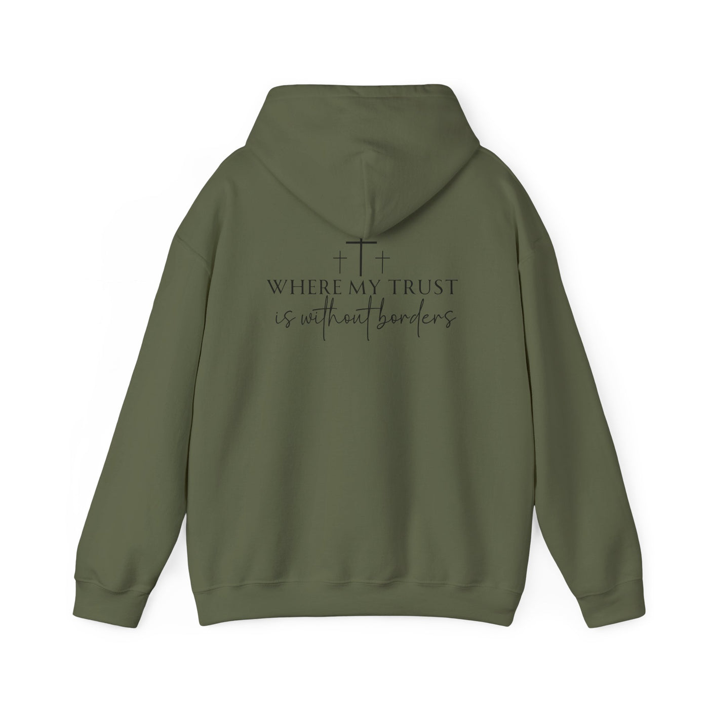 SPIRIT LEAD ME WHERE MY FAITH IS WITHOUT BORDERS HOODIE - 2 SIDED PRINT (Gildan)