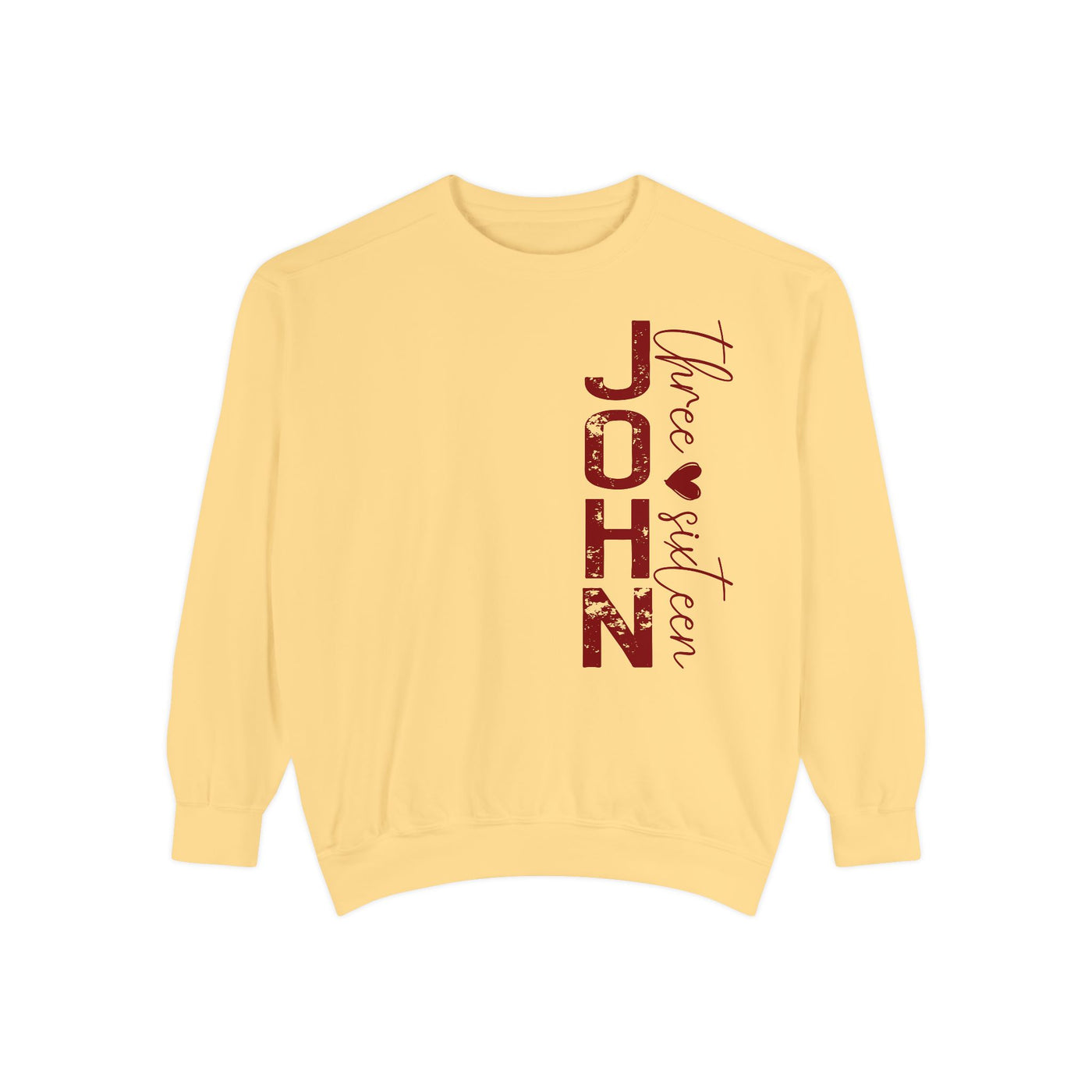 FOR GOD SO LOVED THE WORLD 2 SIDED PRINT SWEATSHIRT(COMFORT COLORS)