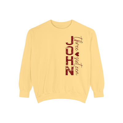 FOR GOD SO LOVED THE WORLD 2 SIDED PRINT SWEATSHIRT(COMFORT COLORS)