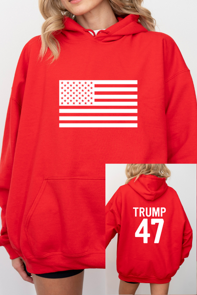 Trump 47 Hoodie 2 Sided Print (Gildan)