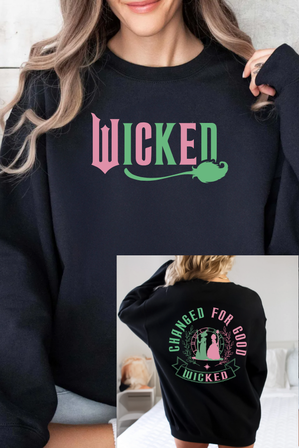 ELPHABA 2 SIDED PRINT SWEATSHIRT (GILDAN)