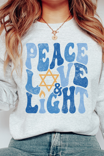 PEACE LOVE AND LIGHT VINTAGE SWEATSHIRT (GILDAN)