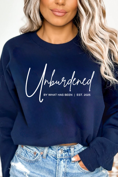 UNBURDENED BY WHAT HAS BEEN SWEATSHIRT (GILDAN)