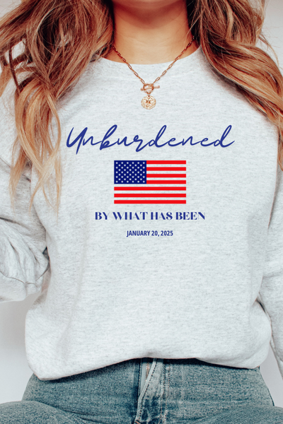 OFFICIALLY UNBURDENED BY WHAT HAS BEEN FLAG SWEATSHIRT (GILDAN)