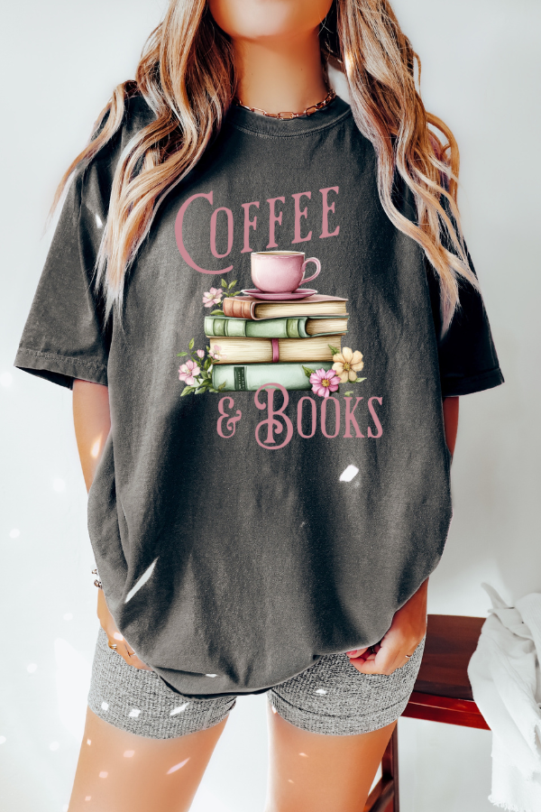 Coffee and Books T-shirt (COMFORT COLORS)