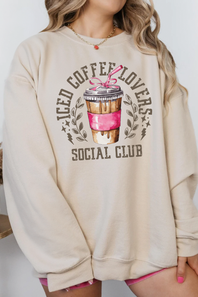 Iced Coffee Lovers Social Club Sweatshirt (GILDAN)