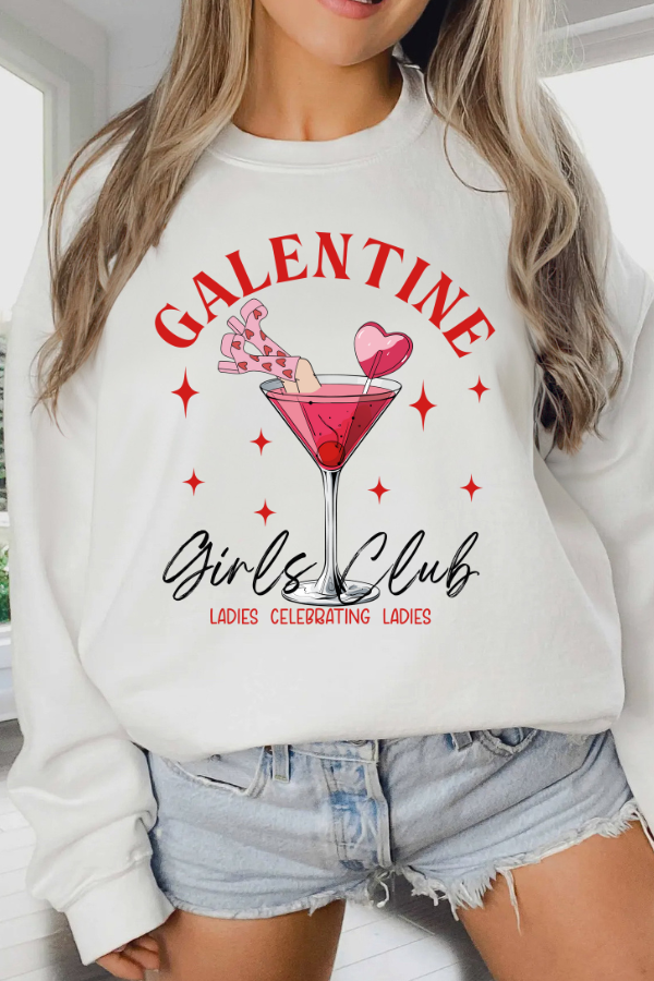 Galentine Girl’s Club Graphic Sweatshirt 🍸✨ (GILDAN)