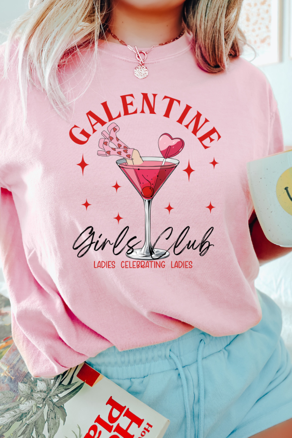 Galentine Girl’s Club Graphic Tee 🍸✨ (COMFORT COLORS)