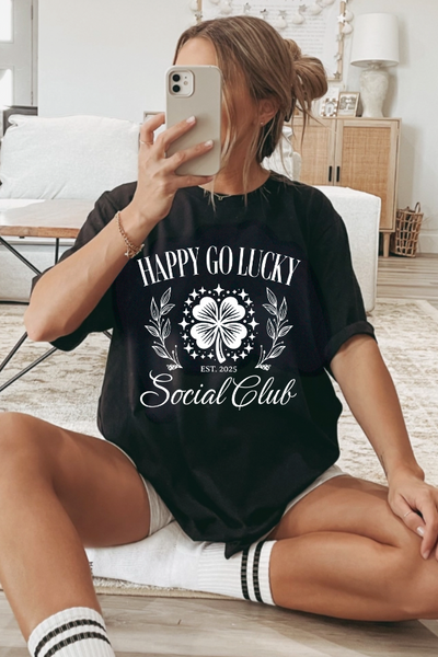 Happy Go Lucky Social Club T-shirt (COMFORT COLORS)