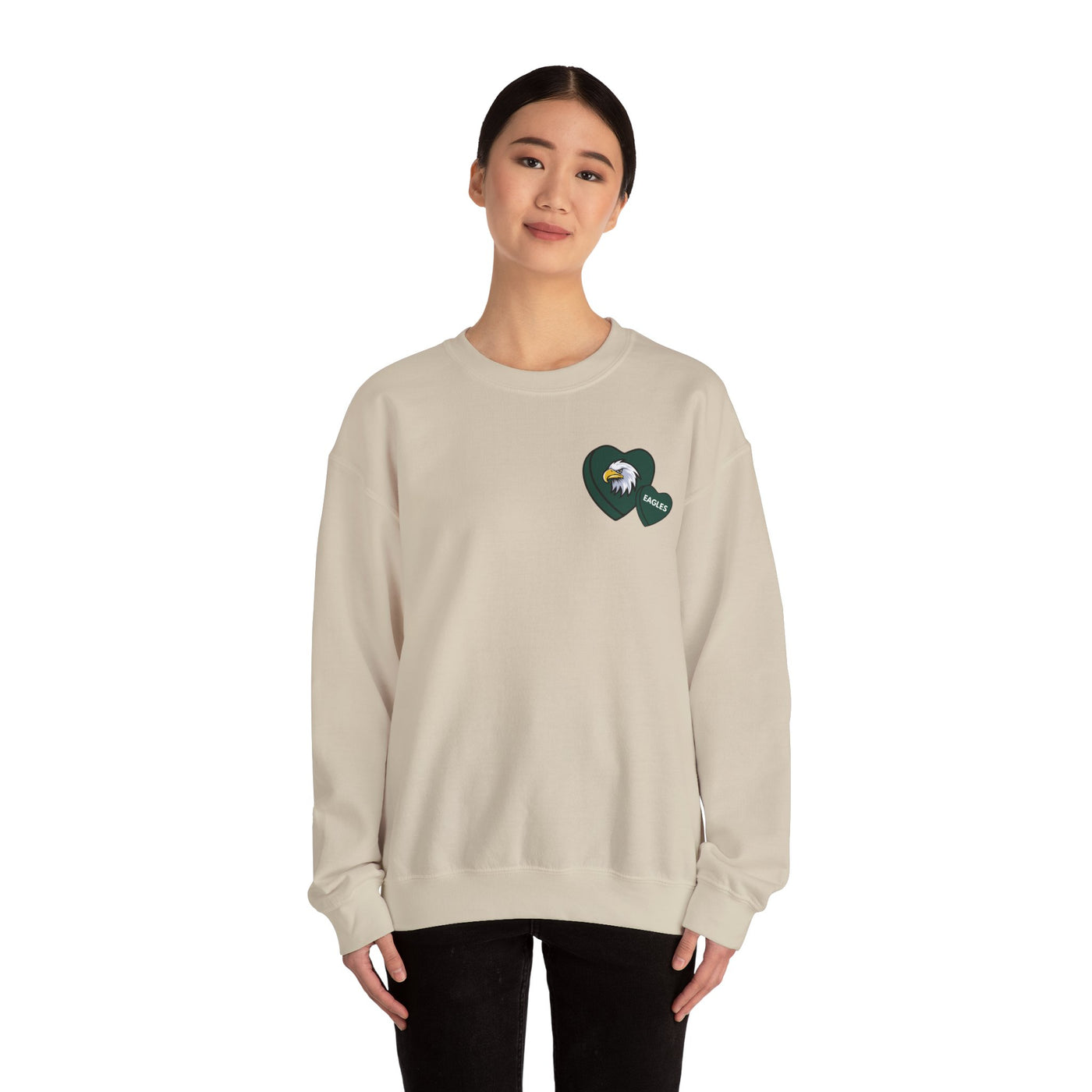 Philadelphia Eagles Heart Pride Sweatshirt (2-Sided Print) (GILDAN)