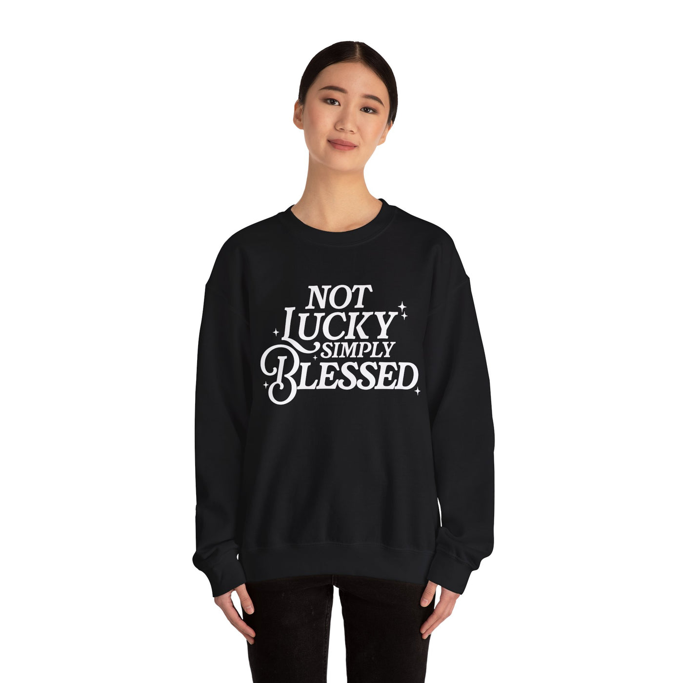 Not Lucky Simply Blessed Graphic Sweatshirt (GILDAN)