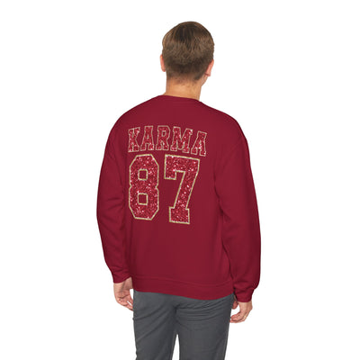 87 Karma 2 Sided Print Glitter Sweatshirt (GILDAN)