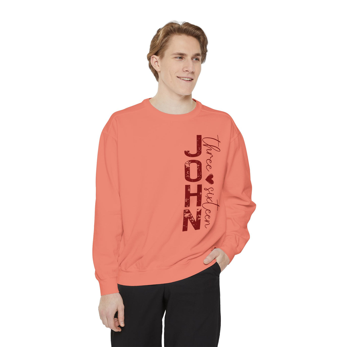 FOR GOD SO LOVED THE WORLD 2 SIDED PRINT SWEATSHIRT(COMFORT COLORS)