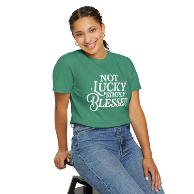 Not Lucky Simply Blesssed Graphic T-Shirt (Comfort Colors)