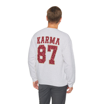 87 Karma 2 Sided Print Glitter Sweatshirt (GILDAN)