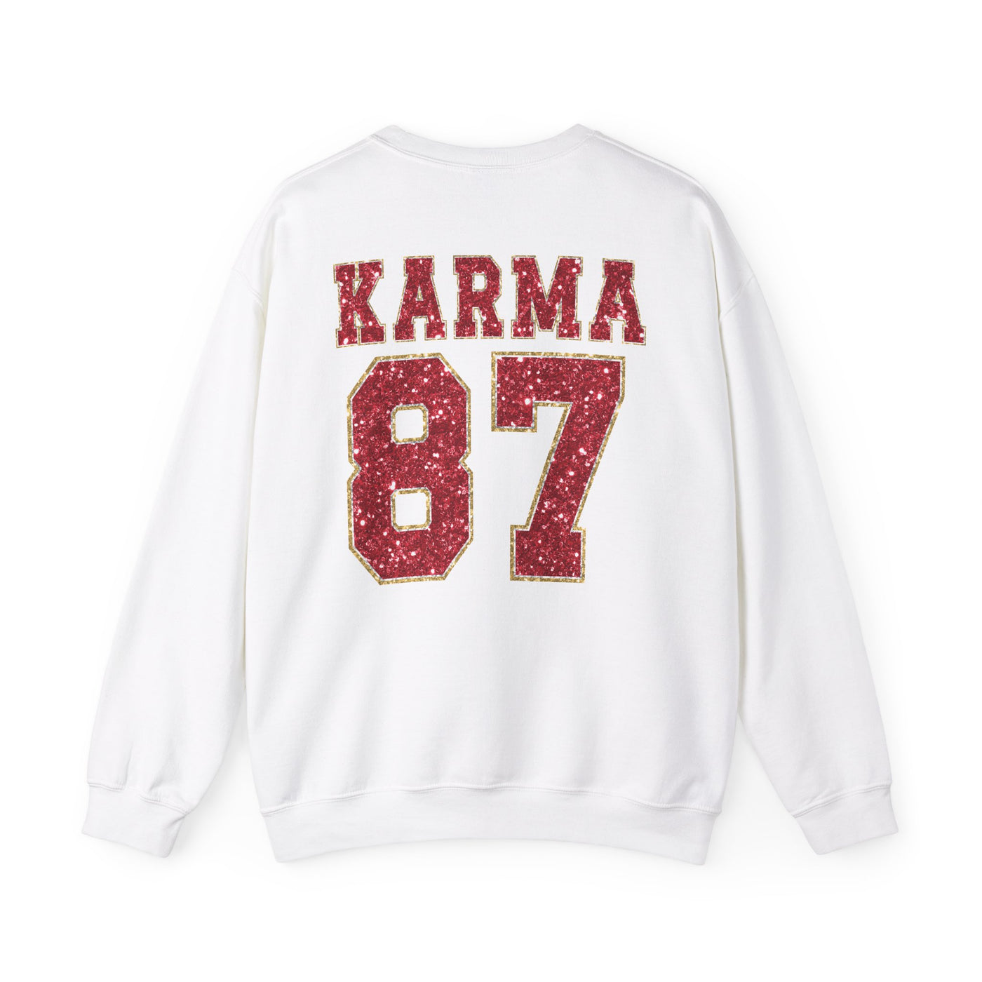 87 Karma 2 Sided Print Glitter Sweatshirt (GILDAN)