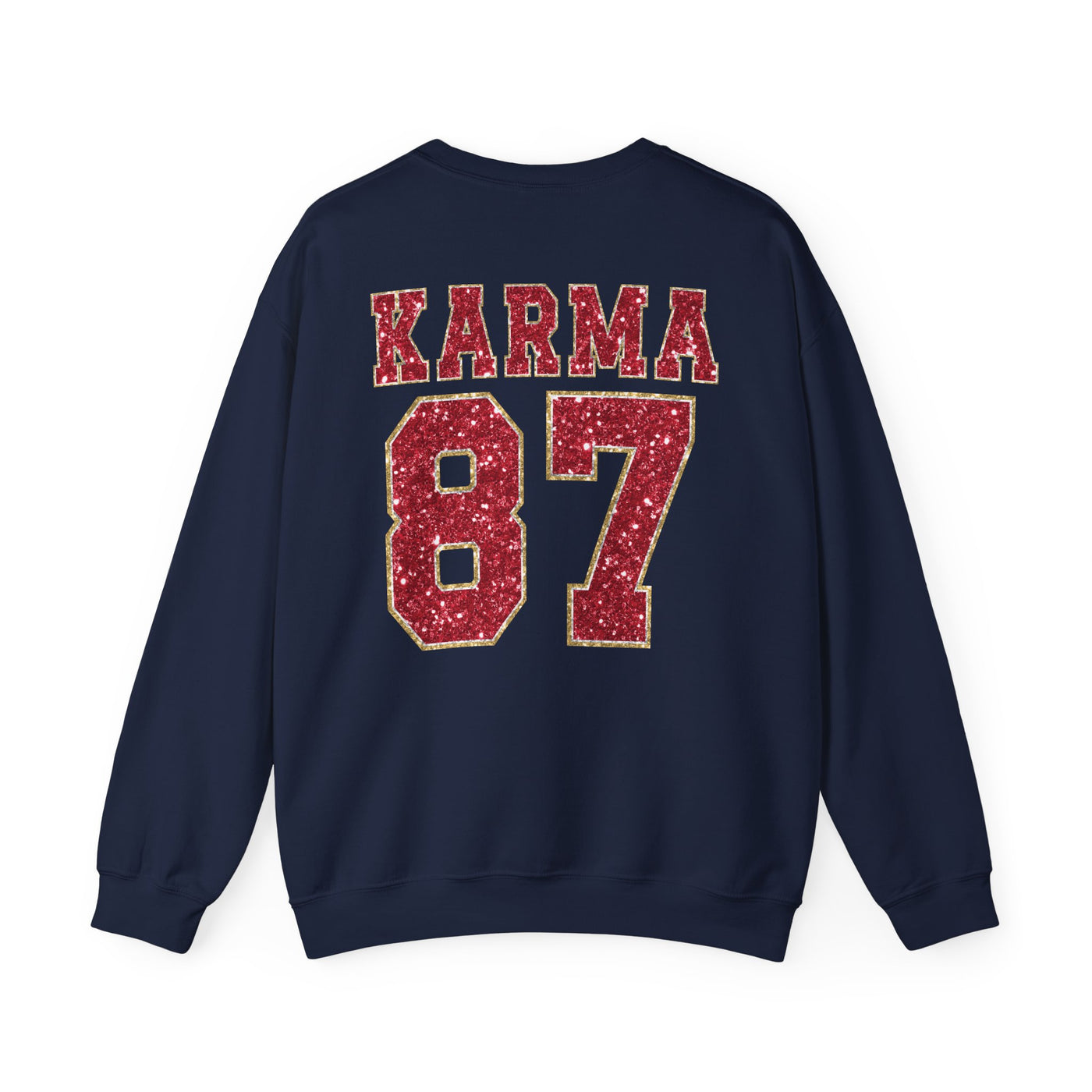 87 Karma 2 Sided Print Glitter Sweatshirt (GILDAN)