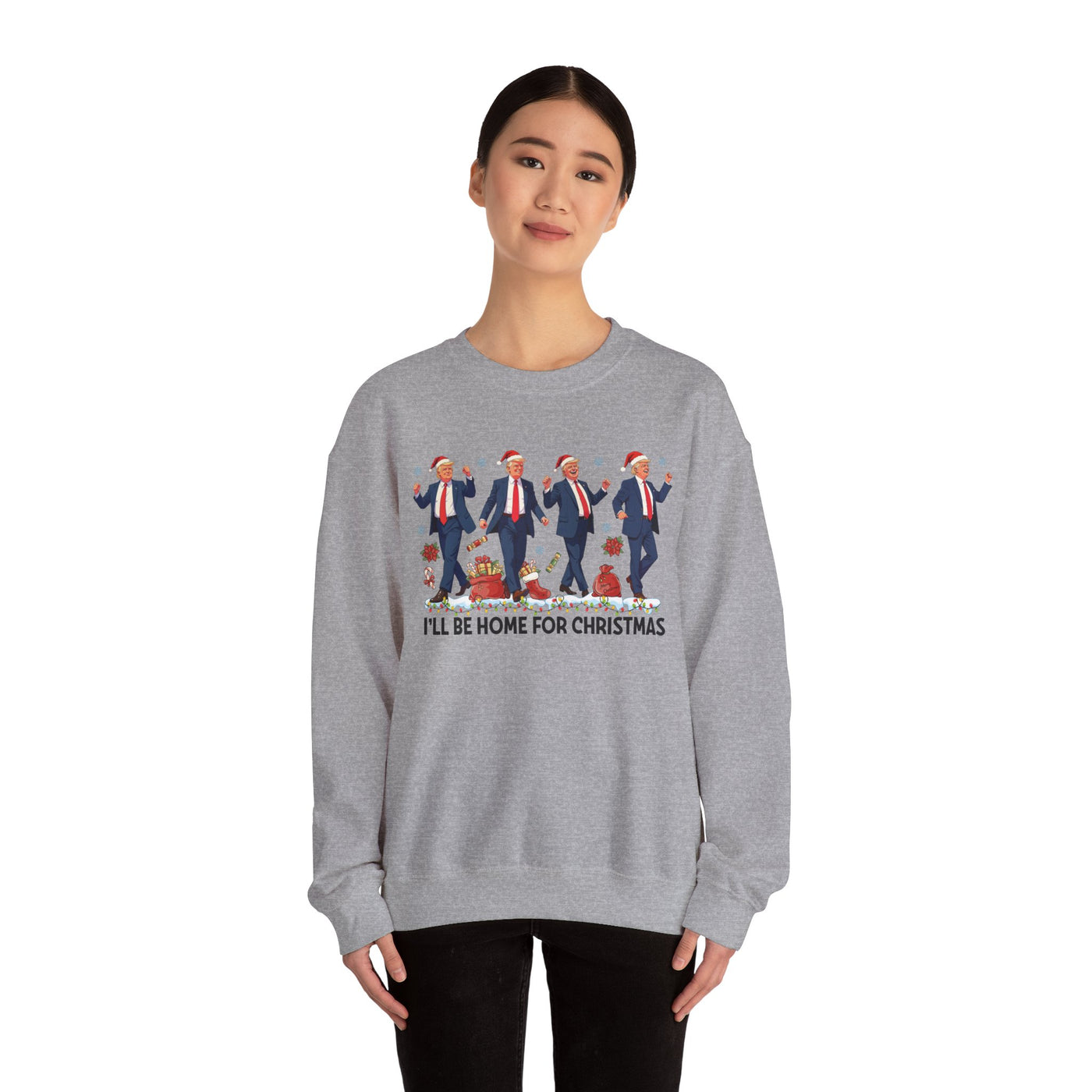 I'LL BE HOME FOR CHRISTMAS SWEATSHIRT (GILDAN)