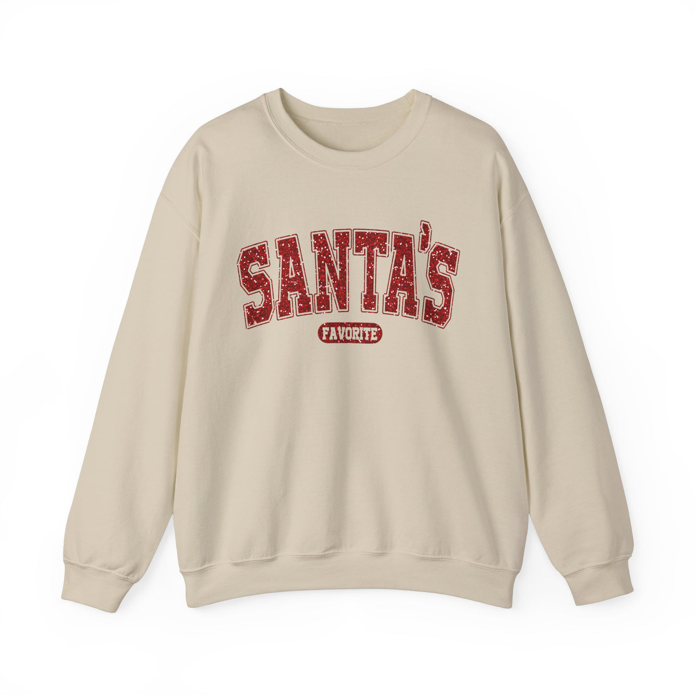 GLITTERY SANTA'S FAVORITE SWEATSHIRT (GILDAN)