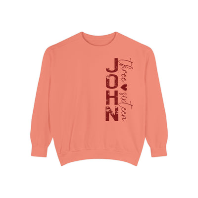 FOR GOD SO LOVED THE WORLD 2 SIDED PRINT SWEATSHIRT(COMFORT COLORS)