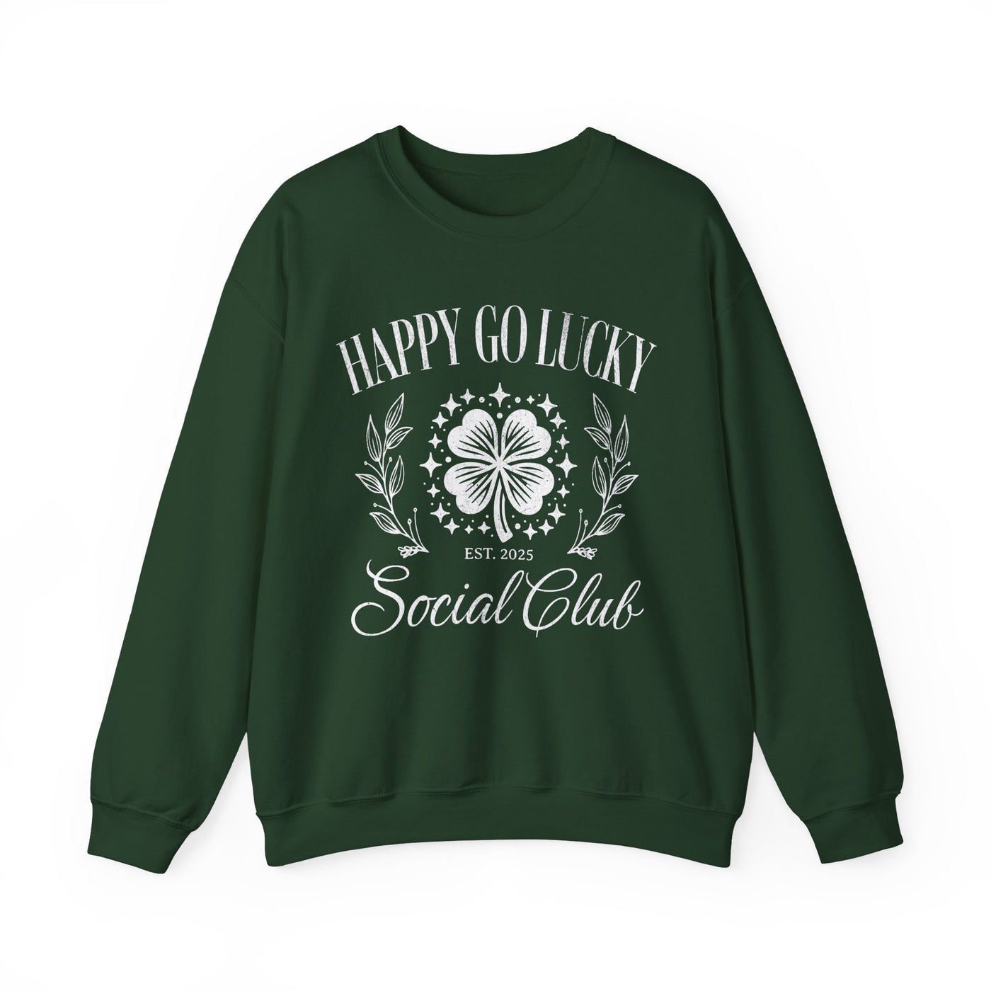 Happy Go Lucky Social Club Sweatshirt - distressed (GILDAN)