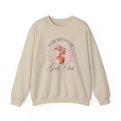 Overcaffeinated Girls Club Sweatshirt (GILDAN)