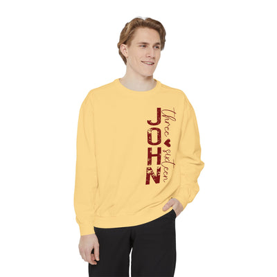 FOR GOD SO LOVED THE WORLD 2 SIDED PRINT SWEATSHIRT(COMFORT COLORS)