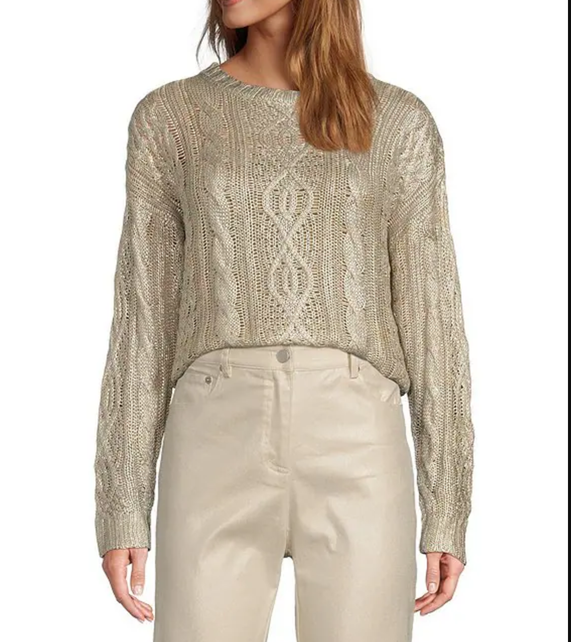 WEYLAN KNIT METALLIC SWEATER