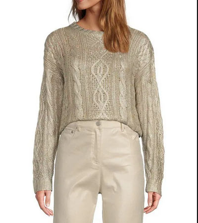 WEYLAN KNIT METALLIC SWEATER