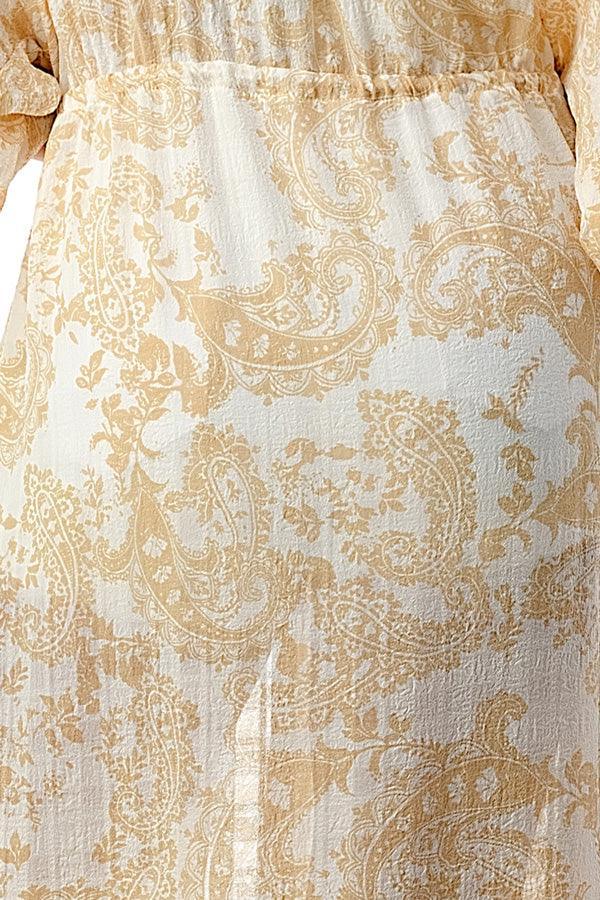 CARLY COVER-UP , Cover Up , it’sNOMB. The Label , cover-up, cover-ups, coverup, coverups, duster, duster cardigan, Floral, Floral Pattern, Floral Print, maxi duster, Paisley, PALE YELLOW, PASTEL YELLOW, swimsuit coverup, White , It's NOMB , itsnomb.com