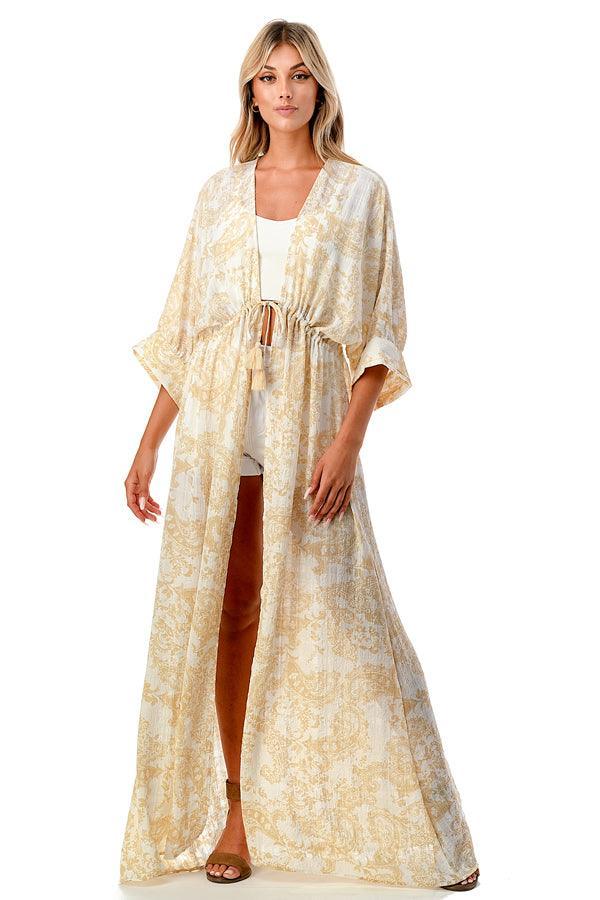 CARLY COVER-UP , Cover Up , it’sNOMB. The Label , cover-up, cover-ups, coverup, coverups, duster, duster cardigan, Floral, Floral Pattern, Floral Print, maxi duster, Paisley, PALE YELLOW, PASTEL YELLOW, swimsuit coverup, White , It's NOMB , itsnomb.com