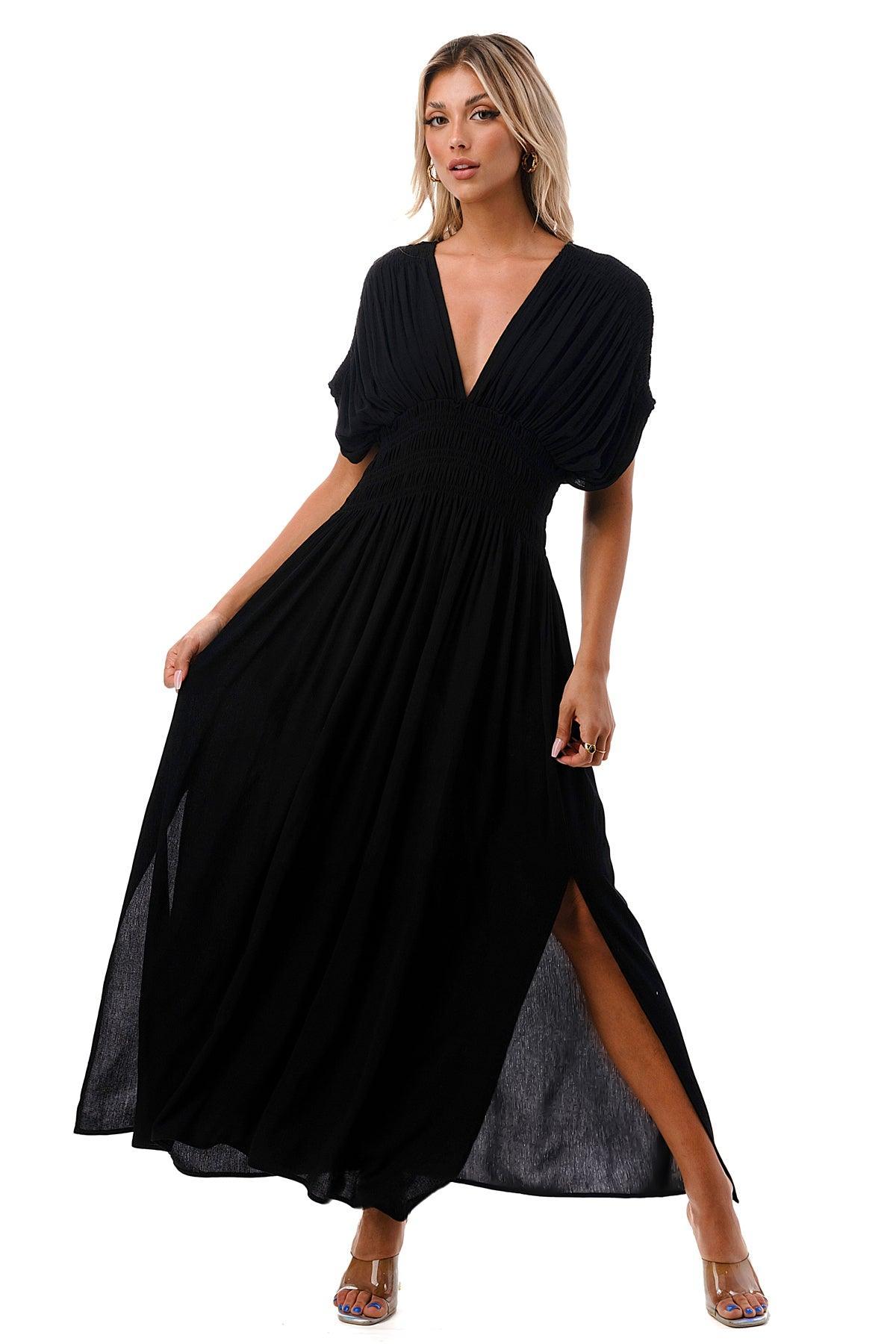 GARCELLE DRESS , Dress , it’sNOMB. The Label , black, black dress, dress, dresses, it's nomb the label, ITS NOMB, Its None of My Business, ITSNOMB, ITSNOMBTHELABEL, IT’S NOMB, Jessica Nickson, kimono, kimono sleeve, Maternity, Maternity Friendly, maxi, midi , It's NOMB , itsnomb.com