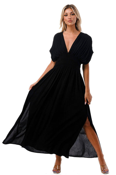 GARCELLE DRESS , Dress , it’sNOMB. The Label , black, black dress, dress, dresses, it's nomb the label, ITS NOMB, Its None of My Business, ITSNOMB, ITSNOMBTHELABEL, IT’S NOMB, Jessica Nickson, kimono, kimono sleeve, Maternity, Maternity Friendly, maxi, midi , It's NOMB , itsnomb.com