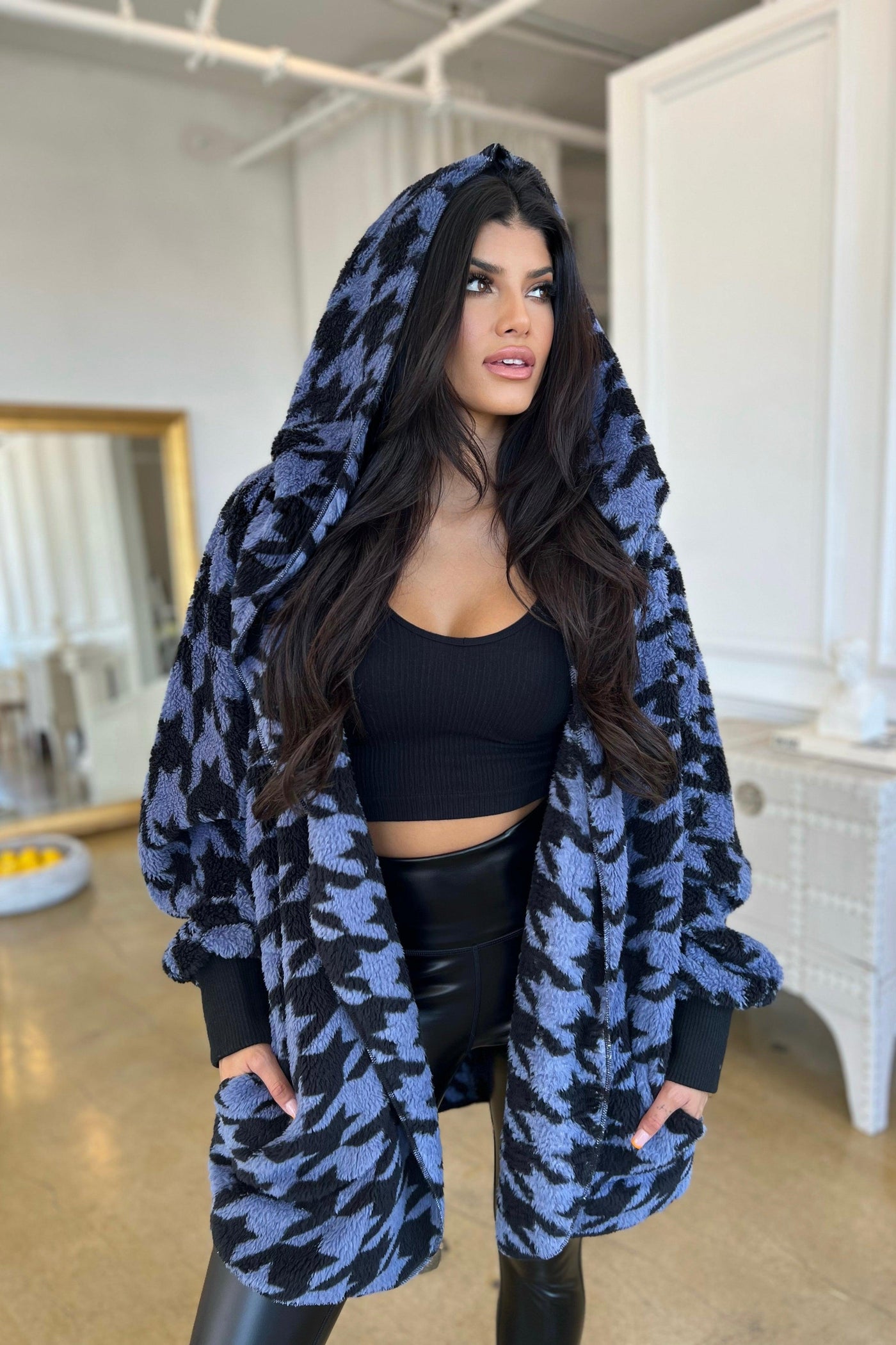 HOUNDSTOOTH TEDDY BEAR JACKET , Vests , it’sNOMB. The Label , barefoot dreams jackets, CAMO, CAMOUFLAGE, cozy jackets, FALL, fall jackets, fall sweaters, faux fur, houndstooth teddy bear jacket, it's nomb the label, ITS NOMB, Its None of My Business, ITSNOMB, ITSNOMBTHELABEL, Jessica Nickson, Maternity Friendly, sherpa hooded jacket, sweater, sweaters, TEDDY BEAR, TEDDY BEAR JACKET, teddy bear jackets, winter jackets , It's NOMB , itsnomb.com