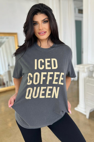 ICED COFFEE QUEEN T-SHIRT (PLUS AVAILABLE) , T-SHIRT , It's NOMB , COFFEE GRAPHIC TEE, GRAPHIC T-SHIRT, ICED COFFEE QUEEN, ICED COFFEE QUEEN T-SHIRT , It's NOMB , itsnomb.com
