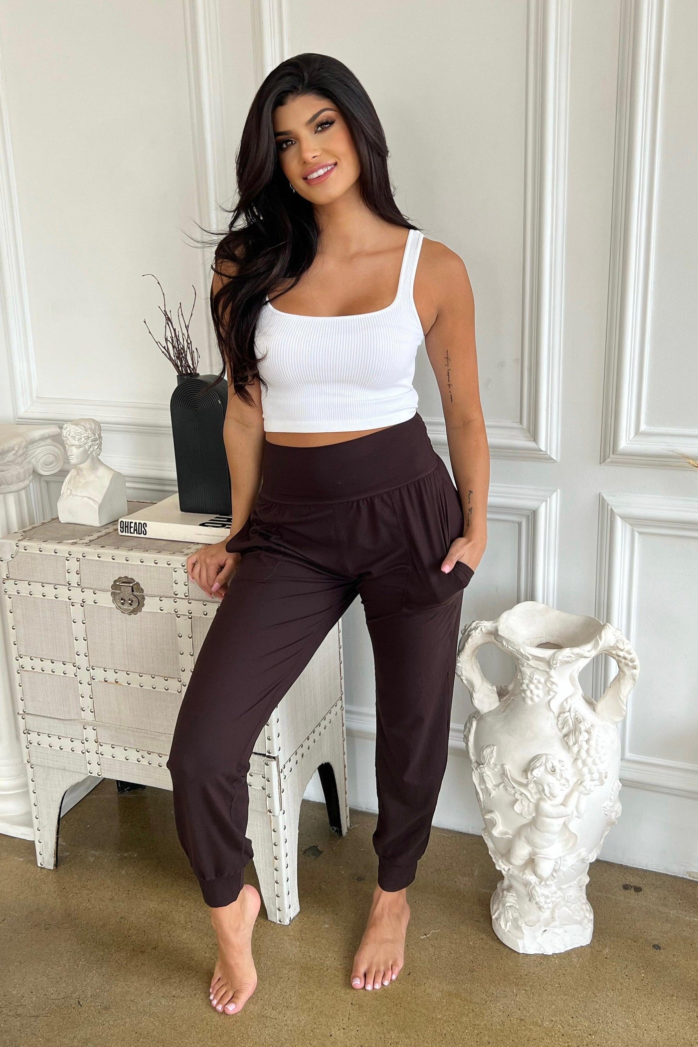 KENZIE JOGGERS (PLUS AVAILABLE) , JOGGERS , It's NOMB , brown joggers, HIGH WAISTED JOGGERS, joggers, SOFT JOGGERS , It's NOMB , itsnomb.com