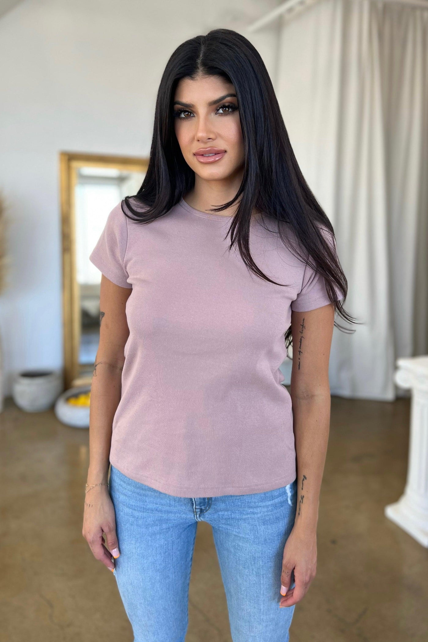 LEXI TEE , T-SHIRT , It's NOMB , CLASSIC FIT COTTON TEE, LEXI TEE, MAUVE SHIRT, PINK TEE, THREAD AND SUPPLY LEXI TEE, WOMEN'S CLASSIC FIT TEE , It's NOMB , itsnomb.com