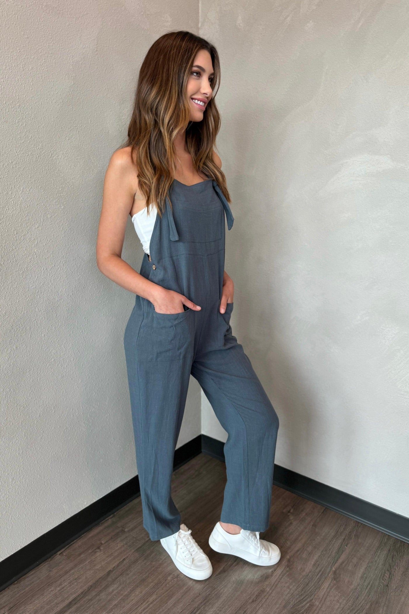 LOVELY IN LINEN OVERALLS , Jumpsuits & Rompers , It's NOMB , LINEN JUMPSUIT, teal overalls , It's NOMB , itsnomb.com